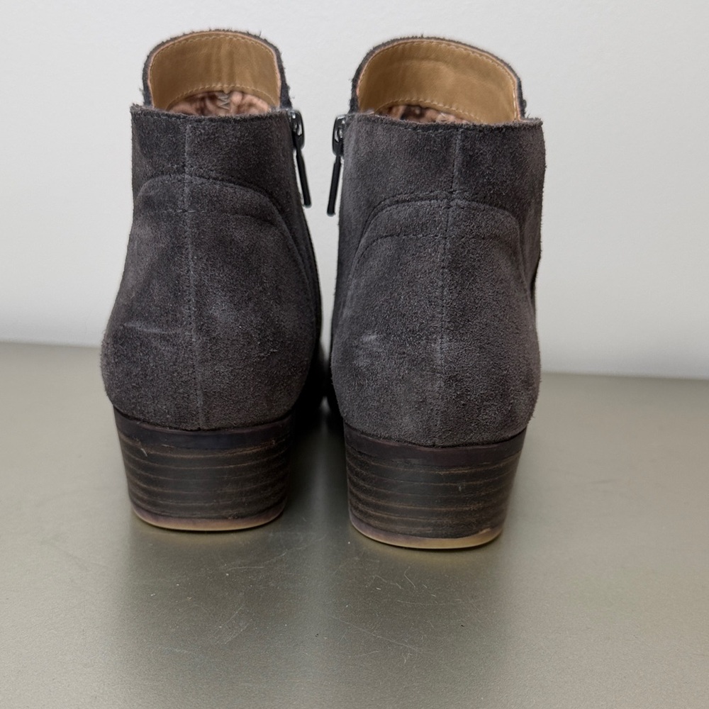 Lucky Brand Grey Western Boho Suede Ankle Booties Size 8.5M - Picture 5 of 13